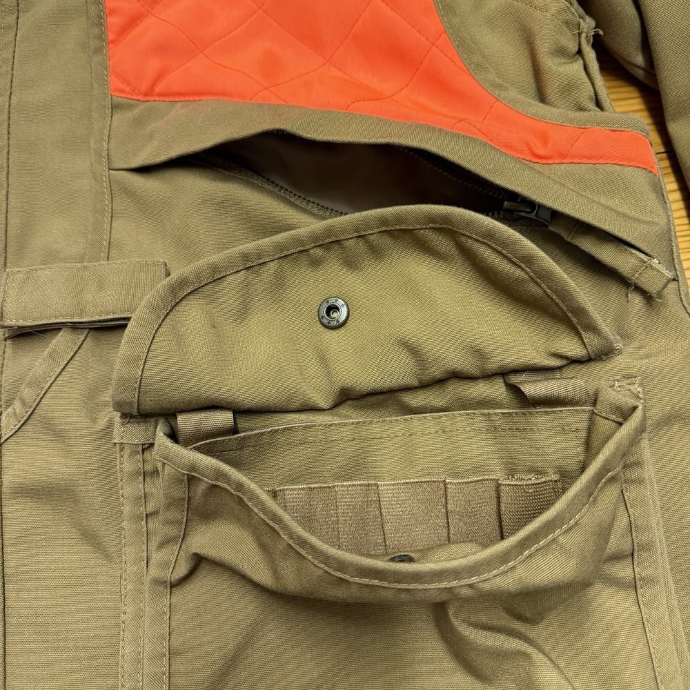 Master Sportsman Hunting Jacket Brown Blaze Orange Men's Large Small Game Pouch - Picture 7 of 11